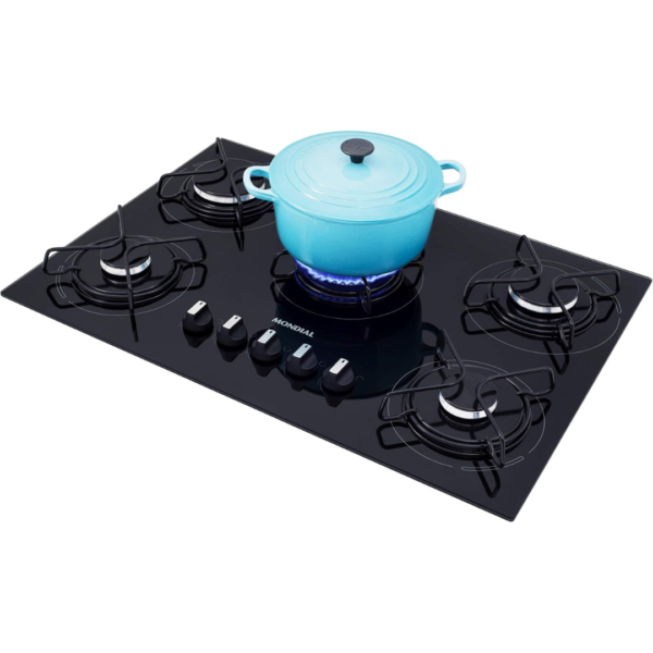 Cooktop a Gás, 5 Bocas, Mondial, Preto/Inox, Bivolt - Image 3