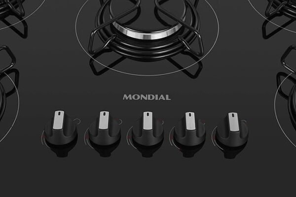 Cooktop a Gás, 5 Bocas, Mondial, Preto/Inox, Bivolt - Image 5