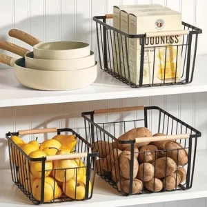 Cesto De Metal Fruteira Organizador Decorativo Resistente