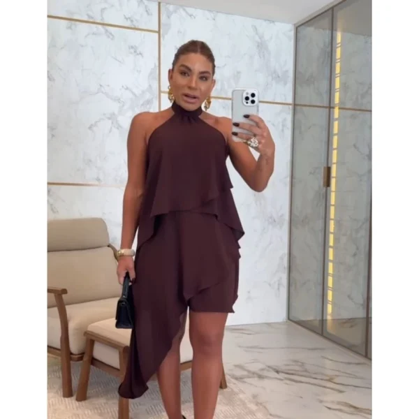 Vestido em camadas gola alta - Image 3