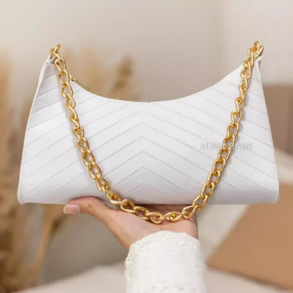 Bolsa Feminina Alça Corrente Pequena Básica-De Ombro-Couro Sintétic - Image 2