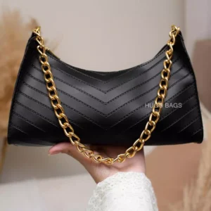 Bolsa Feminina Alça Corrente Pequena Básica-De Ombro-Couro Sintétic