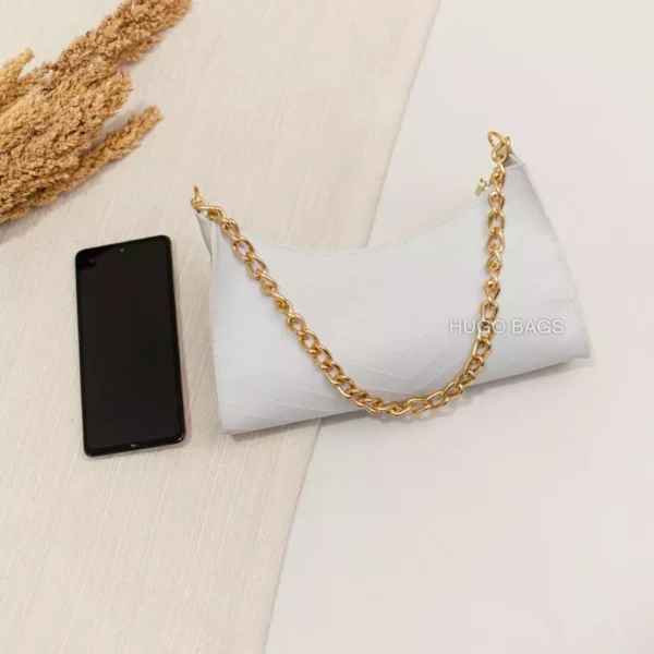 Bolsa Feminina Alça Corrente Pequena Básica-De Ombro-Couro Sintétic - Image 3