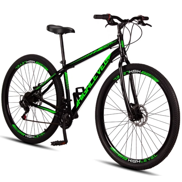 Bicicleta Aro 29 Aço Carbono Highlevel Freios a Disco 21 Vel - Image 2