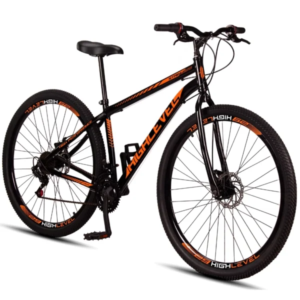 Bicicleta Aro 29 Aço Carbono Highlevel Freios a Disco 21 Vel - Image 3