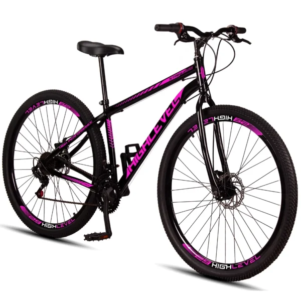 Bicicleta Aro 29 Aço Carbono Highlevel Freios a Disco 21 Vel - Image 4