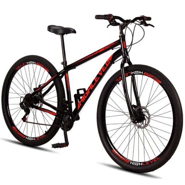 Bicicleta Aro 29 Aço Carbono Highlevel Freios a Disco 21 Vel - Image 5