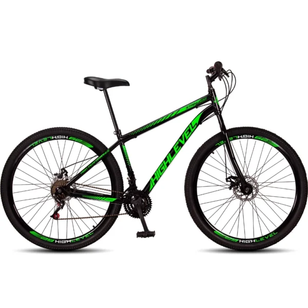 Bicicleta Aro 29 Aço Carbono Highlevel Freios a Disco 21 Vel - Image 6