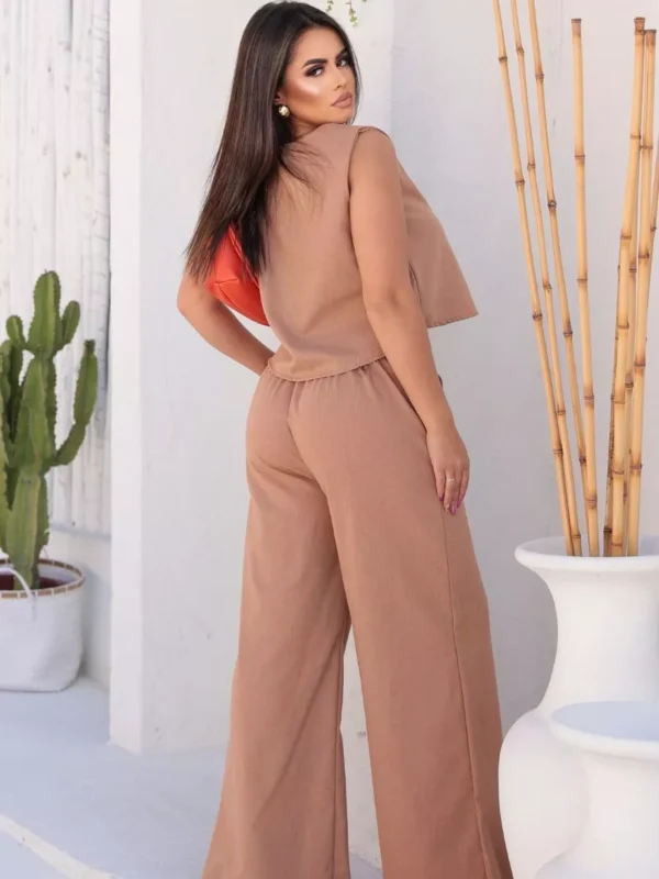 Conjunto Alfaiataria Social Feminino Calça e Blusa Em Linho - Image 7