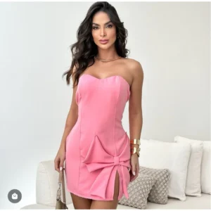 Vestido laço alfaiataria tomara que caia