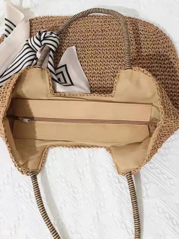 Juzia Bolsas Bolsa tote praia palha feminina grande - Image 5