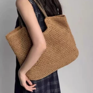 Juzia Bolsas Bolsa tote praia palha feminina grande