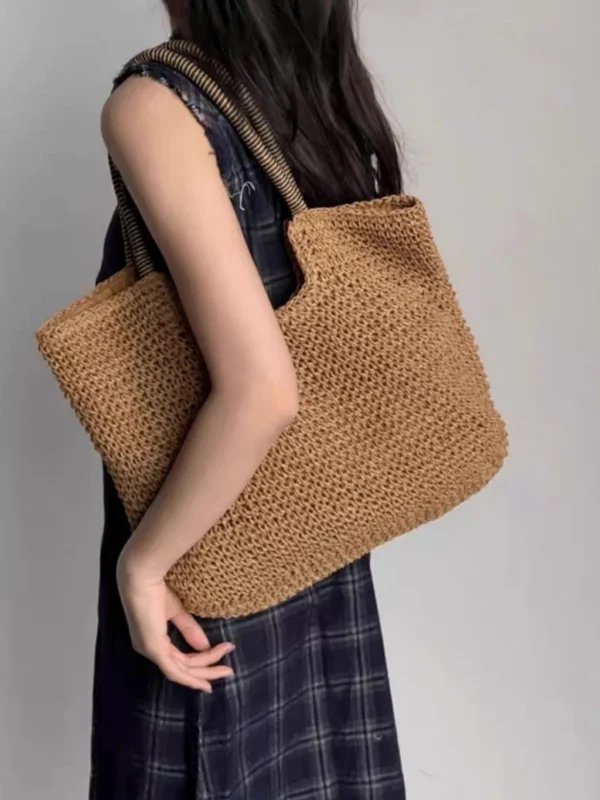 Juzia Bolsas Bolsa tote praia palha feminina grande