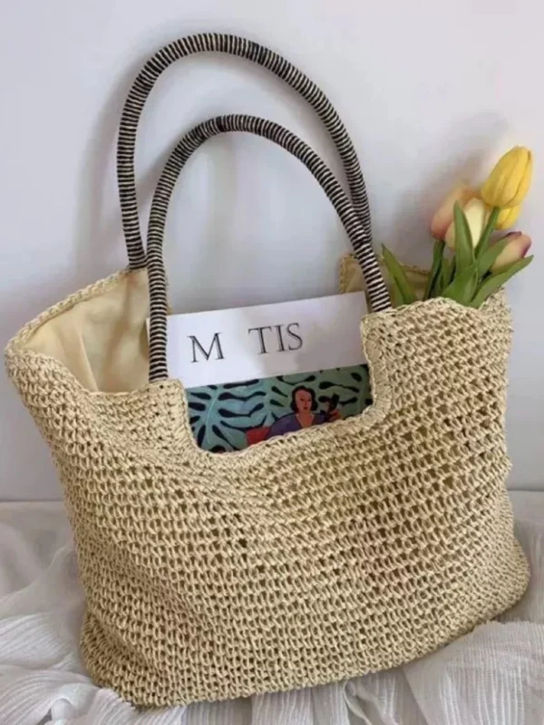 Juzia Bolsas Bolsa tote praia palha feminina grande - Image 3