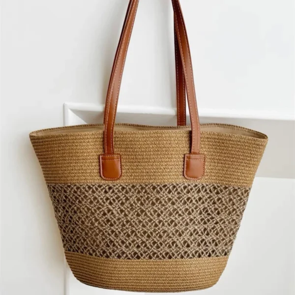Bolsa de palha de grande capacidade para férias casuais praia - Image 4