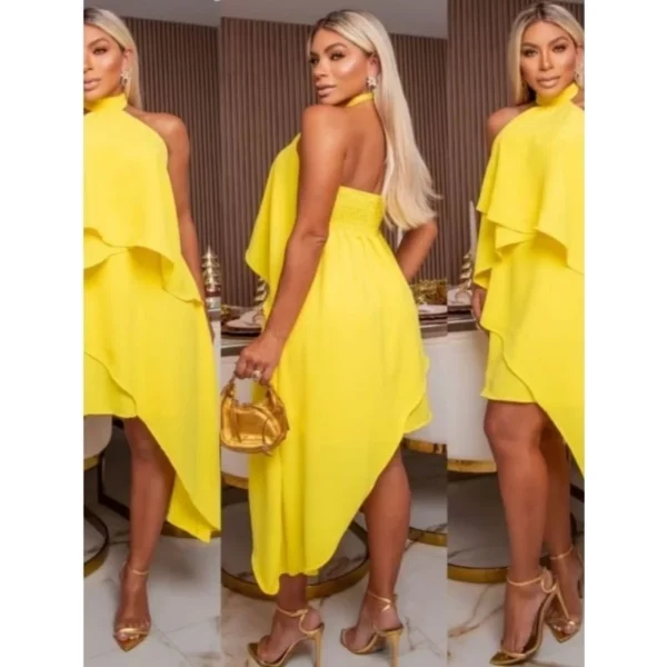 Vestido em camadas gola alta - Image 6