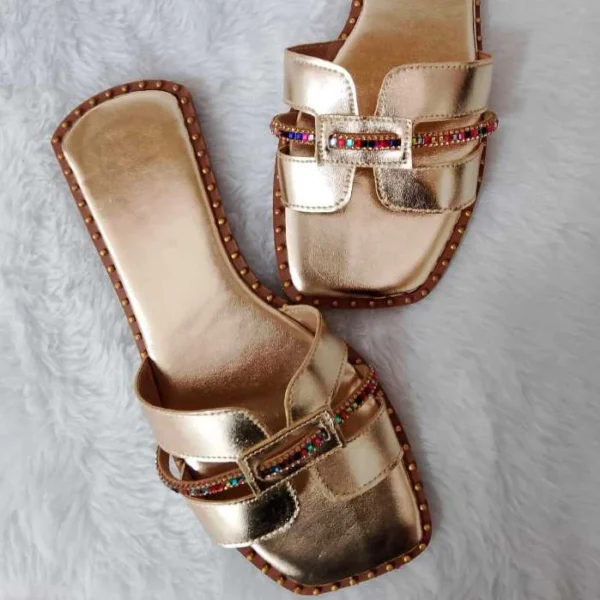 Sandália Feminina Flat Rasteira H Moda Rasteirinha - Image 4
