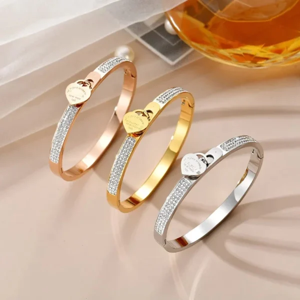 Pulseira Bracelete Semijoias Aço Inoxídável Luxo Moda Brilhante - Image 3