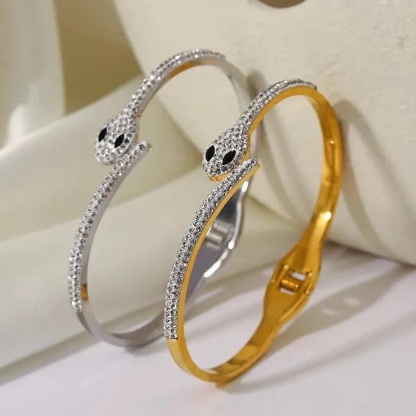 Pulseira Bracelete Semijoias Aço Inoxídável Luxo Moda Brilhante - Image 4