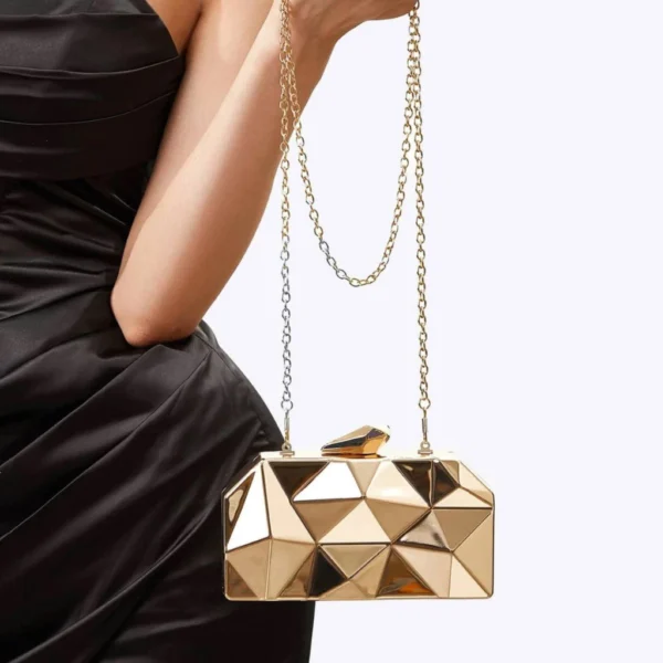 Bolsa de festa clutch Metal feminina casamento Formatura - Image 6