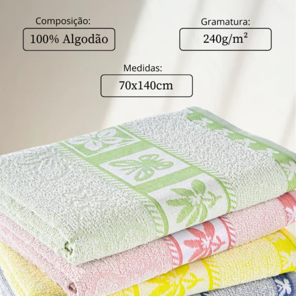 04 Toalhas Banho Jacquard Alta Absorção Grande - Image 4