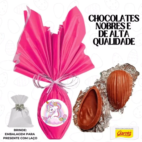 Kit Ovo De Páscoa Unicórnio 250gr + Bolsa Unicórnio Meninas - Image 3