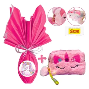 Kit Ovo De Páscoa Unicórnio 250gr + Bolsa Unicórnio Meninas