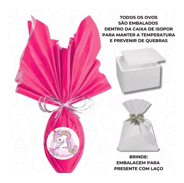 Kit Ovo De Páscoa Unicórnio 250gr + Bolsa Unicórnio Meninas - Image 6