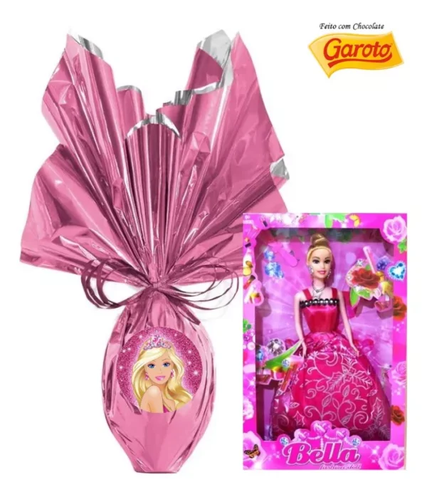 Kit Ovo De Páscoa Infantil 250g E Boneca Princesa Menina