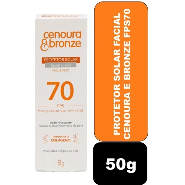 Protetor Solar Facial Cenoura e Bronze FPS70 50g - Image 2