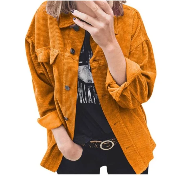 Blusa de veludo cotelê outono jaqueta feminina - Imagem 5