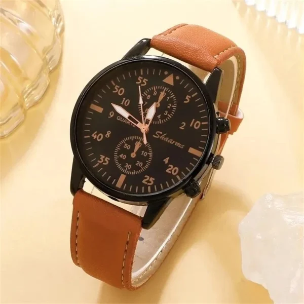 Combo de acessórios masculino 4 peças, relógio e pulseiras - Image 2