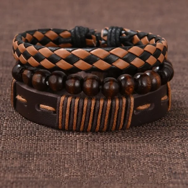 Combo de acessórios masculino 4 peças, relógio e pulseiras - Image 4