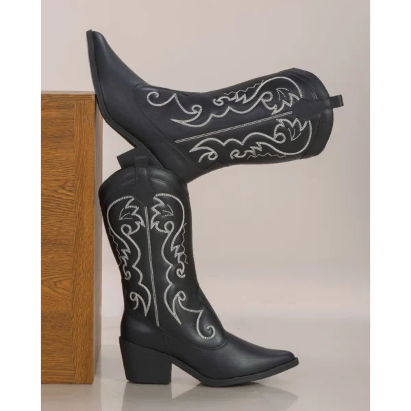 Bota Texana Feminina Cano Alto Salto Médio - Image 7
