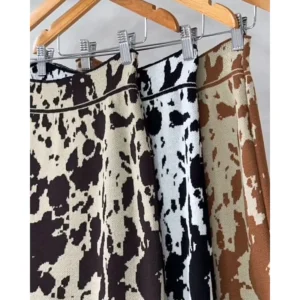 Saia Animal Print Estampada COW Tricot Modal