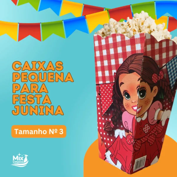 Kit Caixinhas de Pipoca Festa Junina 50un / 100un - Imagem 6