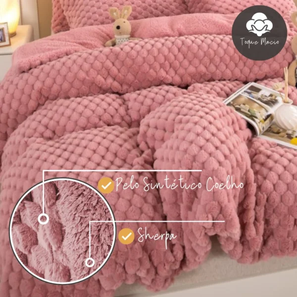 Coberdrom Casal Queen Premium Pelo de Coelho - Imagem 7