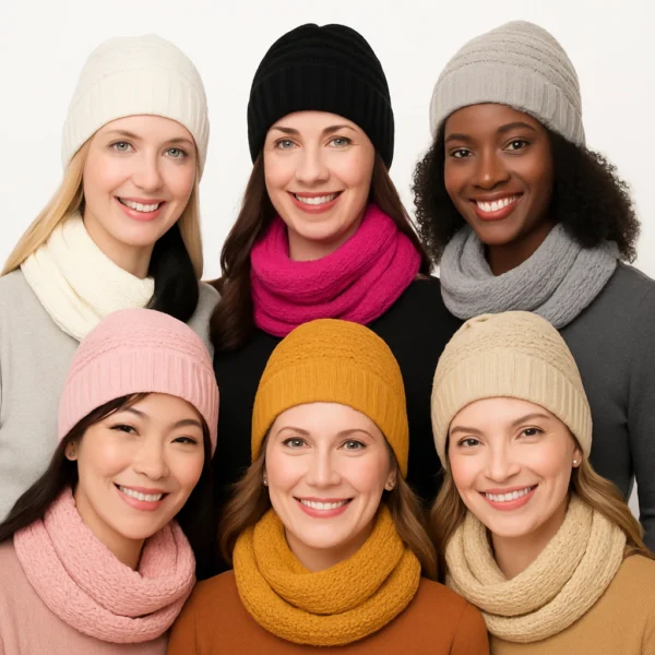 Touca e Cachecol Gorro e Gola moda fashion inverno elegante - Imagem 3