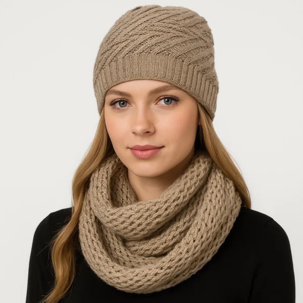 Touca e Cachecol Gorro e Gola moda fashion inverno elegante - Imagem 4