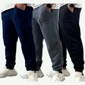 Kit 3 Calça Moletom Masculina Com Punho E Elástico