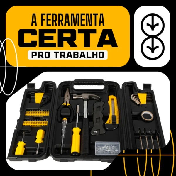 Kit Jogo Ferramentas Dia Dos Pais Maleta Dobrável 200 Peças - Imagem 2