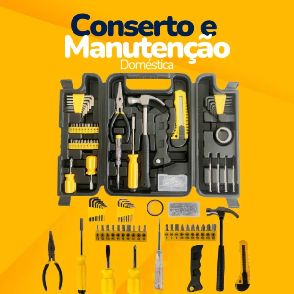 Kit Jogo Ferramentas Dia Dos Pais Maleta Dobrável 200 Peças - Imagem 3