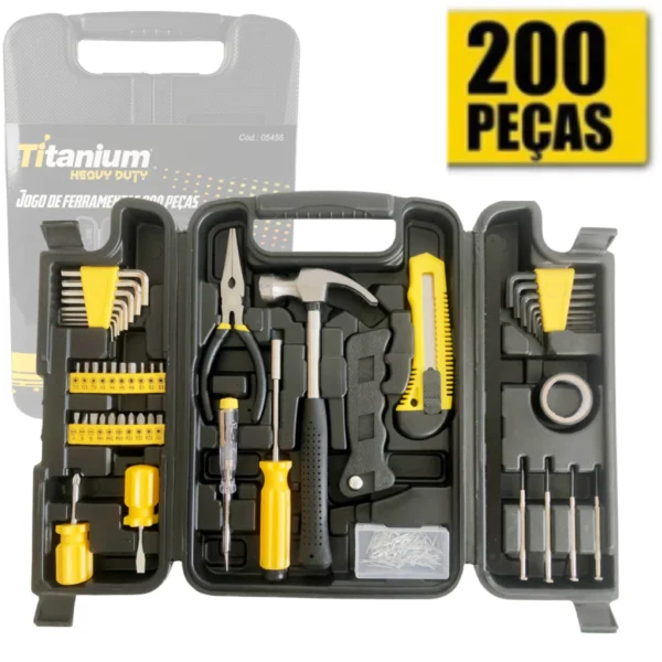Kit Jogo Ferramentas Dia Dos Pais Maleta Dobrável 200 Peças - Imagem 6