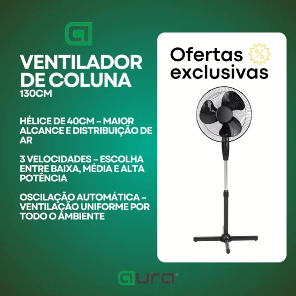 Ventilador De Chão De Pé De Coluna 130cm Forte e Silencioso - Imagem 2