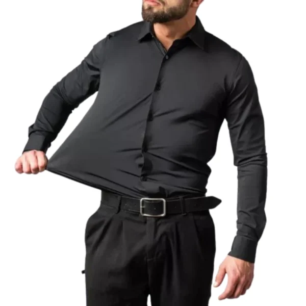 Camisa Social Masculina Slim Elastano - Lycra - Imagem 2