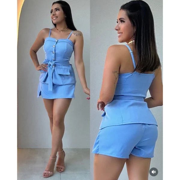 Conjunto alfaiataria feminino com botões - Imagem 3
