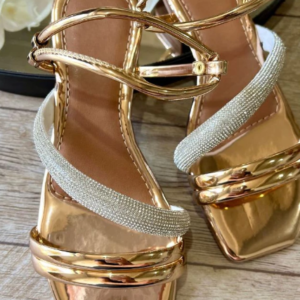 Sandália Rasteirinha Feminina Brilho Strass