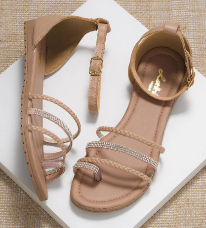 Sandália Rasteira Feminina Tira Trançada - Imagem 2