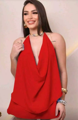 Vestido Feminino Decotado Frente Única - Imagem 2