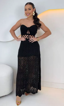 Vestido Tricot Longo Forrado - Imagem 2